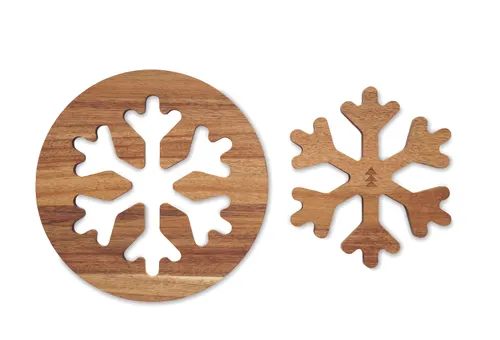 2 dessous de plat personnalisés en acacia - Scaglia