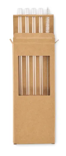 4 pailles verre réutilisables - Glaw