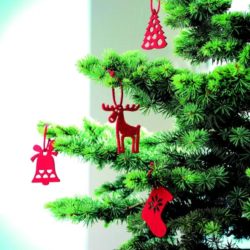 6 décoration en feutre personnalisable - Rouge