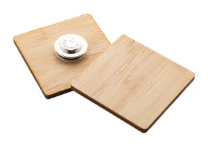 Badge publicitaire en bambou - BooBadge | Carré