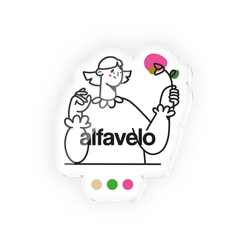 Badge plastique (pmma) publicitaire avec aimant entre 20 cm2 et maxi 40 cm2