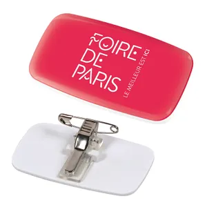 Badge plastique (ps) personnalisé avec pince-epingle pour quadridome