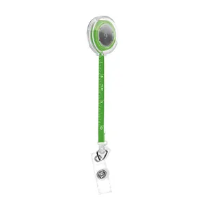 Badge publicitaire : porte-badges retractable avec metre ruban souple 1 m | Vert 15