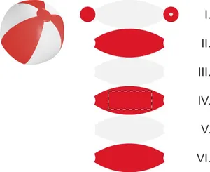 Ballon de page publicitaire (ø28 cm) - Playo | Rouge / Blanc