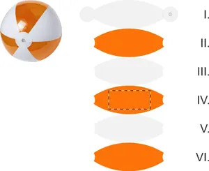 Ballon de plage personnalisé (ø28 cm) - Byron | Orange / Blanc