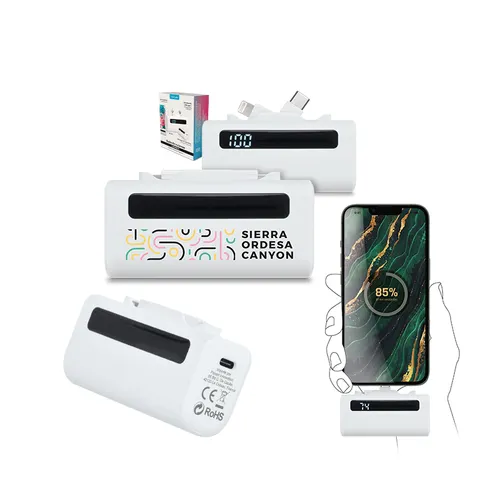 Batterie externe power bank compact 5000 mah personnalisée en rabs