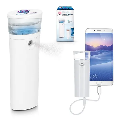 Batterie externe publicitaire avec brumisateur li-ion 2000 mah