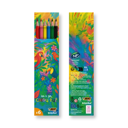 BIC® Kids Evolution® Set de crayons de couleurs x6 unités