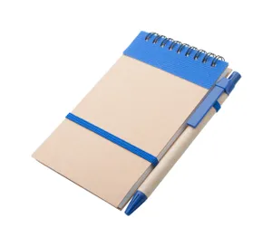 Bloc notes publicitaire - Platanus A6 | Bleu / Naturelle