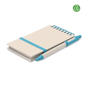 Bloc-notes en carton de lait recyclé personnalisable - Mito Set | Turquoise