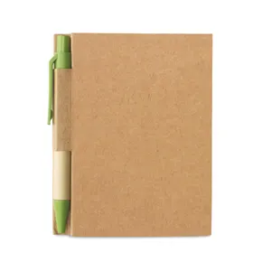 Bloc-notes publicitaire avec mini-stylo rec. - Cartopad | Lime