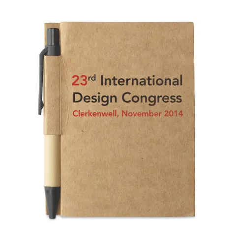 Bloc-notes publicitaire avec mini-stylo rec. - Cartopad