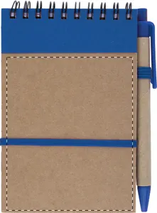 Bloc notes publicitaire - Platanus A6 | Bleu / Naturelle