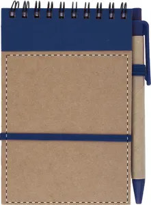 Bloc notes publicitaire - Platanus A6 | Bleu Foncé / Naturelle