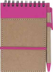 Bloc notes publicitaire - Platanus A6 | Fuchsia / Naturelle