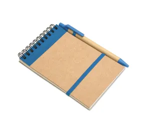 Bloc-notes recyclé personnalisable et stylo - Sonora | Blue