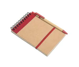 Bloc-notes recyclé personnalisable et stylo - Sonora | Red