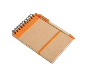 Bloc-notes recyclé personnalisable et stylo - Sonora | Orange