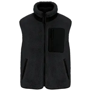 Bodywarmer écoresponsable personnalisé en sherpa unisexe - Native Spirit | Black
