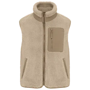 Bodywarmer écoresponsable personnalisé en sherpa unisexe - Native Spirit | Wet Sand / Driftwood