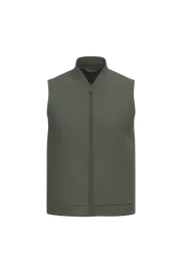 Bodywarmer rembourré en sergé écoresponsable à col teddy unisexe - Native Spirit | Organic Khaki