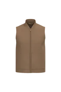 Bodywarmer rembourré en sergé écoresponsable à col teddy unisexe - Native Spirit | Dark Camel