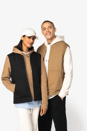 Bodywarmer rembourré en sergé écoresponsable à col teddy unisexe - Native Spirit