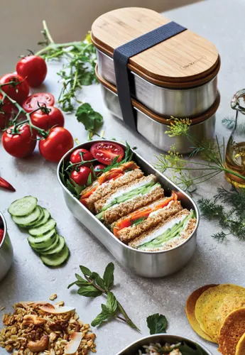 Boîte à bento double en acier inoxydable Black+Blum - Black + Blum