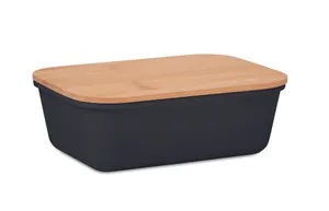 Boîte à lunch couvercle bambou à personnaliser - Thursday | Black