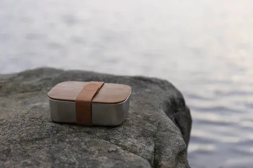 Boîte à lunch en acier recyclé personnalisable RCS Ciro - Vinga