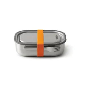 Boîte à lunch Large personnalisée en acier inoxydable Black+Blum - Black + Blum | Orange