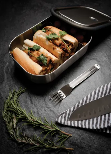 Boîte à lunch Large personnalisée en acier inoxydable Black+Blum - Black + Blum