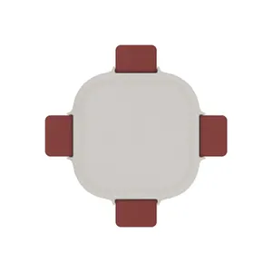 Boite a repas personnalisée (lunch box) multi-compartiments avec fourchette | Beige clair