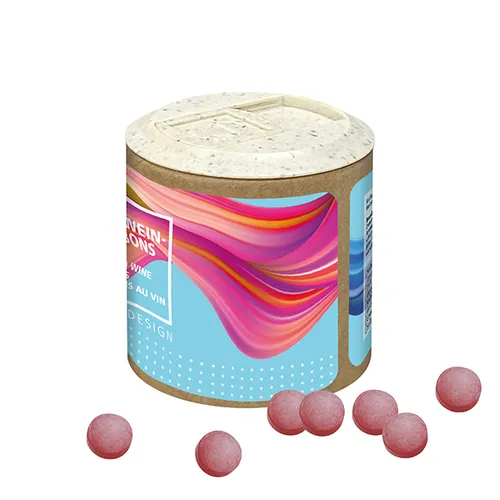 Boîte publicitaire en papier avec bonbons au vin chaud