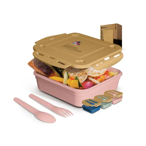 Boite repas publicitaire (lunch box) 1.2 l avec couvercle, cuillère et fourchette