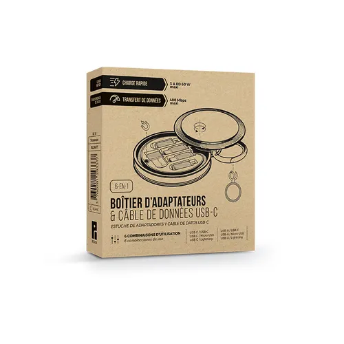 Boîtier d'adaptateurs et câble de données usb-c