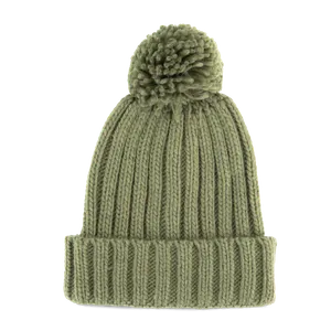 Bonnet à pompon - K-up | Warm Olive