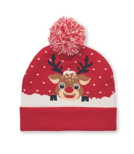 Bonnet à pompon tricoté personnalisé - Shimas Hat | Red