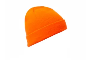 Bonnet en tricot avec revers - EVEREST | Orange fluo
