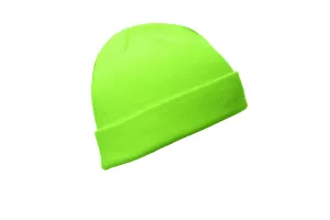 Bonnet en tricot avec revers - EVEREST | Vert fluo