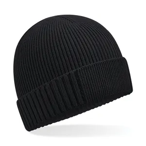 Bonnet en coton biologique avec patch technique - Beechfield® | Black