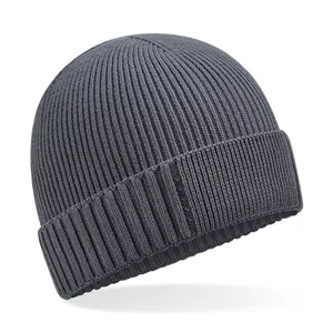 Bonnet en coton biologique avec patch technique - Beechfield® | Graphite Grey