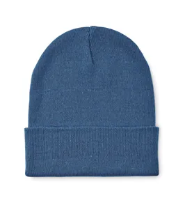 Bonnet tricoté avec revers personnalisé - Beanix | Bleu