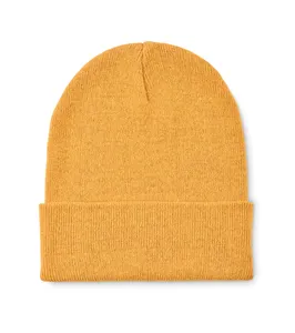 Bonnet tricoté avec revers personnalisé - Beanix | Jaune