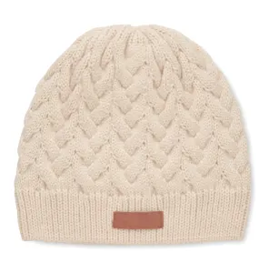 Bonnet tricoté en RPET personnalisable - Katmai | Beige
