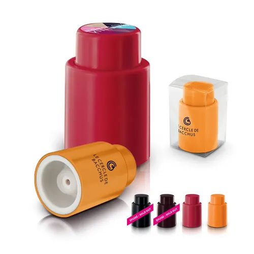 Bouchon de bouteille publicitaire avec pompe vide d'air, pompe a vin