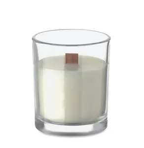 Bougie en cire végétale publicitaire 80 gr - Kivas Wood | Transparent