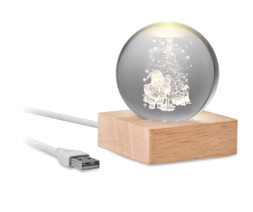 Boule de Noël verre personnalisée avec LED - Santa Light