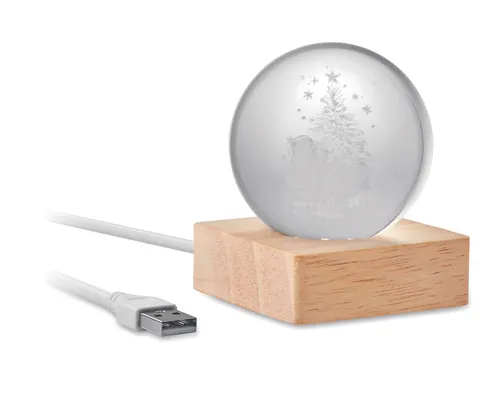 Boule de Noël verre personnalisée avec LED - Santa Light