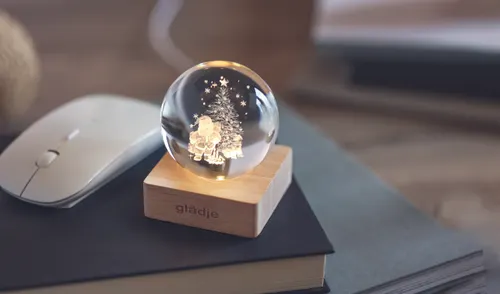 Boule de Noël verre personnalisée avec LED - Santa Light